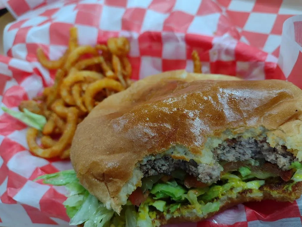Cheeseburger and Curly Fries